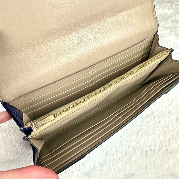 Celine Blue Leather Long Wallet - Picture 8 of 16